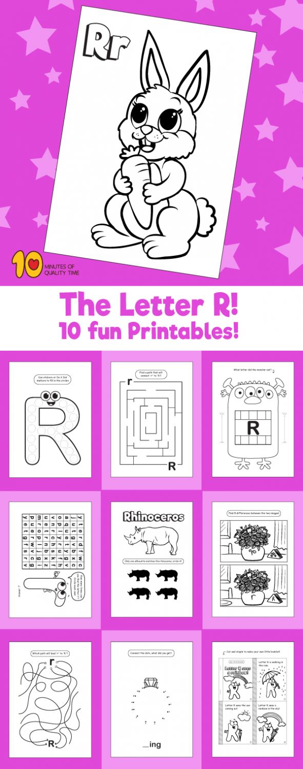 Letter R printable pack – 10 Minutes of Quality Time
