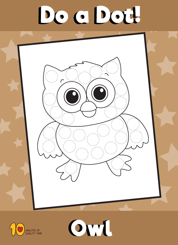 Dot Activity Animals Owl 10 Minutes Of Quality Time