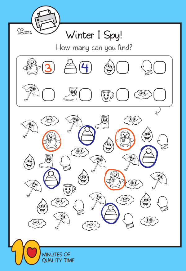 Winter I Spy - Printable Winter Counting Worksheet! – SupplyMe