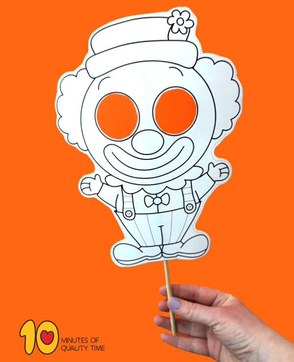 Paper Clown Mask  Printable 10 Minutes of Quality Time