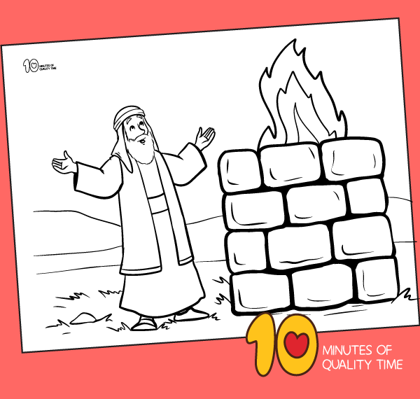 Elijah And The Prophets Of Baal Coloring Page 10 Minutes Of Quality Time