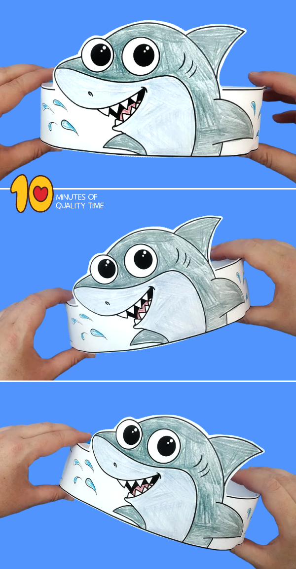Shark Paper Crown Printable Free