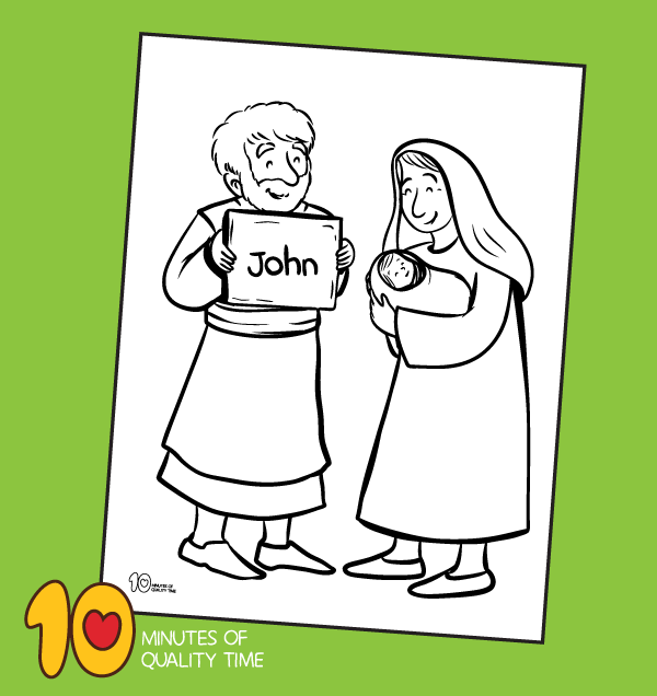 The Birth Of John The Baptist Coloring Page 10 Minutes Of Quality Time