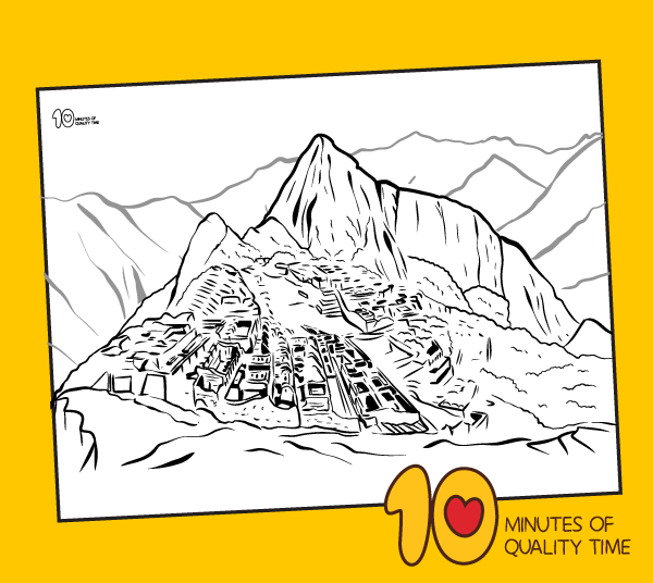 Machu Picchu Coloring Page 10 Minutes Of Quality Time