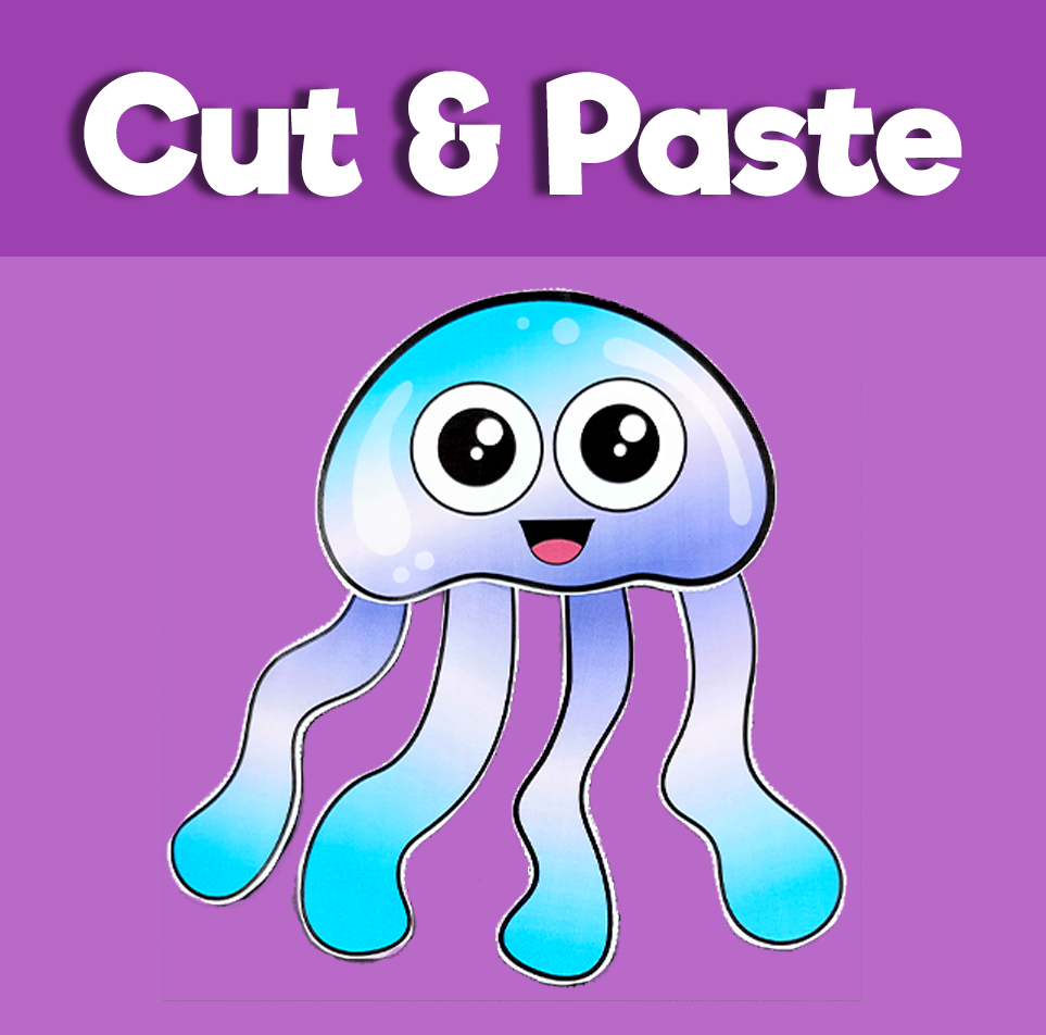 Jellyfish Cut and Paste Craft 10 Minutes of Quality Time