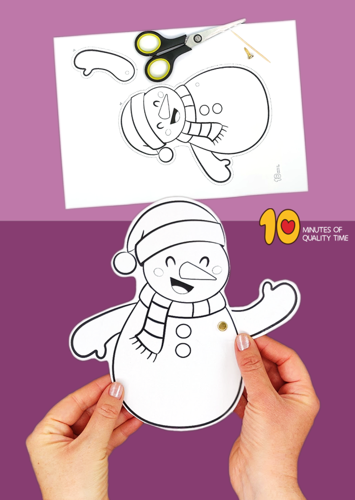 Waving Snowman Craft – 10 Minutes of Quality Time