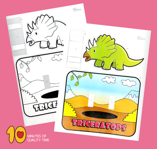 Triceratops Craft - Dinosaur Printable – 10 Minutes of Quality Time