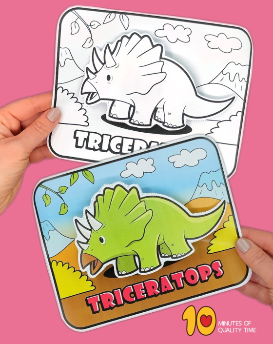 Triceratops Craft - Dinosaur Printable – 10 Minutes of Quality Time