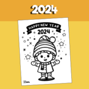 Happy New Year 2024 Coloring Page