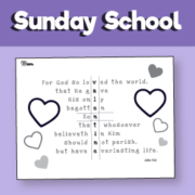 Valentines Day - John 3.16 Coloring Page