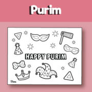 Happy Purim Coloring Page