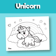 Rainbow Unicorn Coloring Page