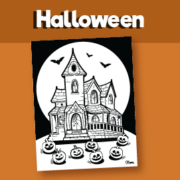 Haunted House Coloring Page