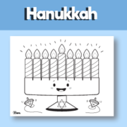 Hanukkah menorah coloring sheet