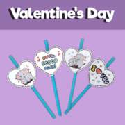 Straw Toppers for Valentine's Day