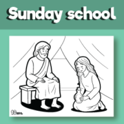 Mary Anoints Jesus Feet colouring