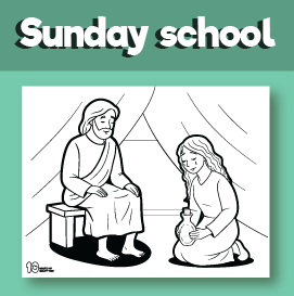 Mary Anoints Jesus Feet colouring