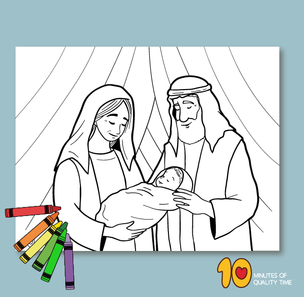Abraham Sarah and Isaac drawing