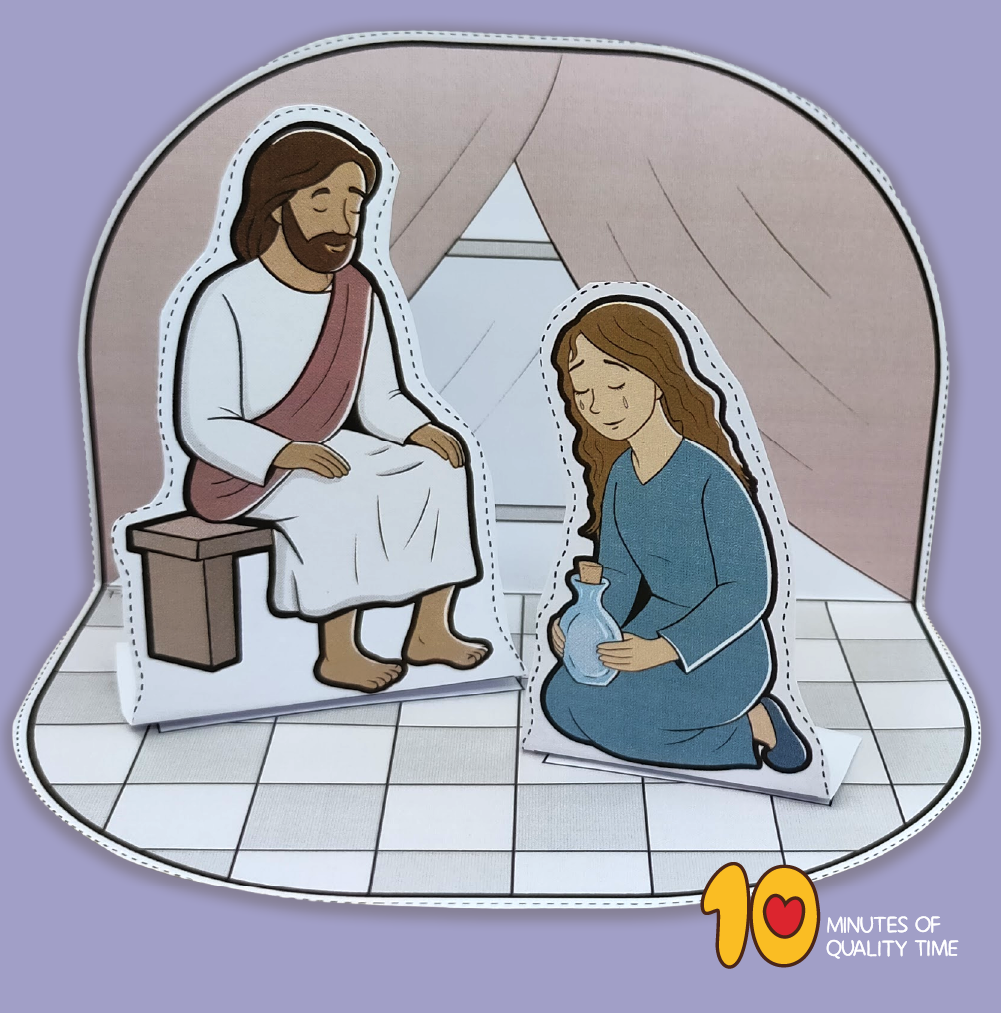 Jesus anointed by Mary crafts printables