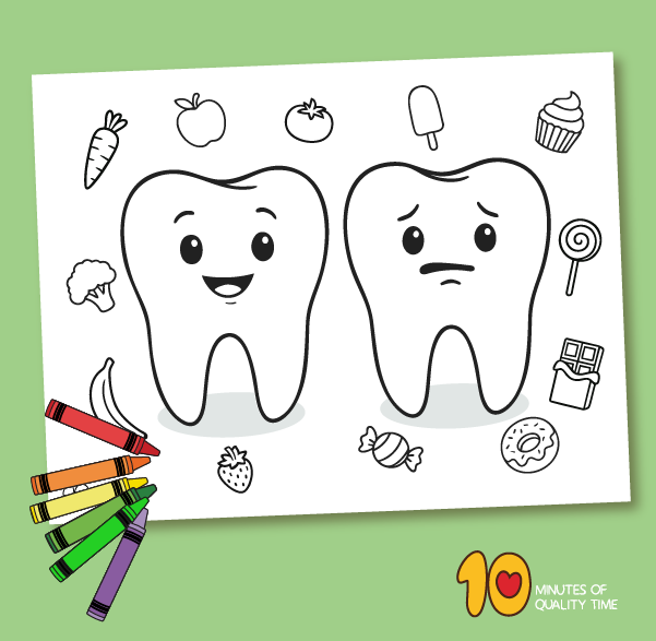 teeth coloring sheets printable