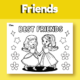 Best Friends Coloring pages girl