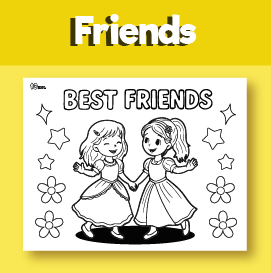 Best Friends Coloring pages girl
