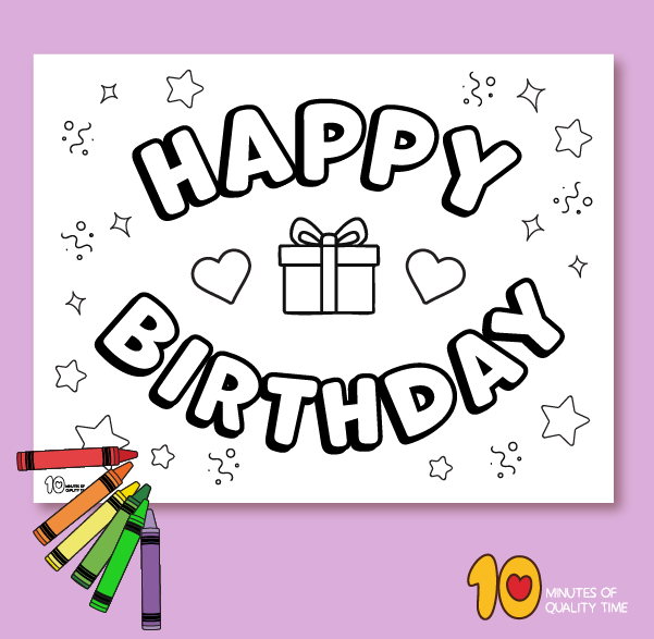 Printable happy birthday sign to color