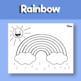 Coloring page kids rainbow