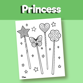 Princess Wands colouring