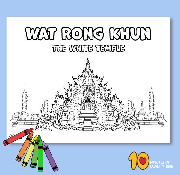 Wat Rong Khun coloring printable