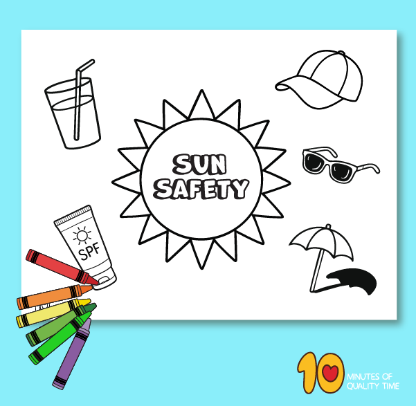 Sun Safety Colouring sheets