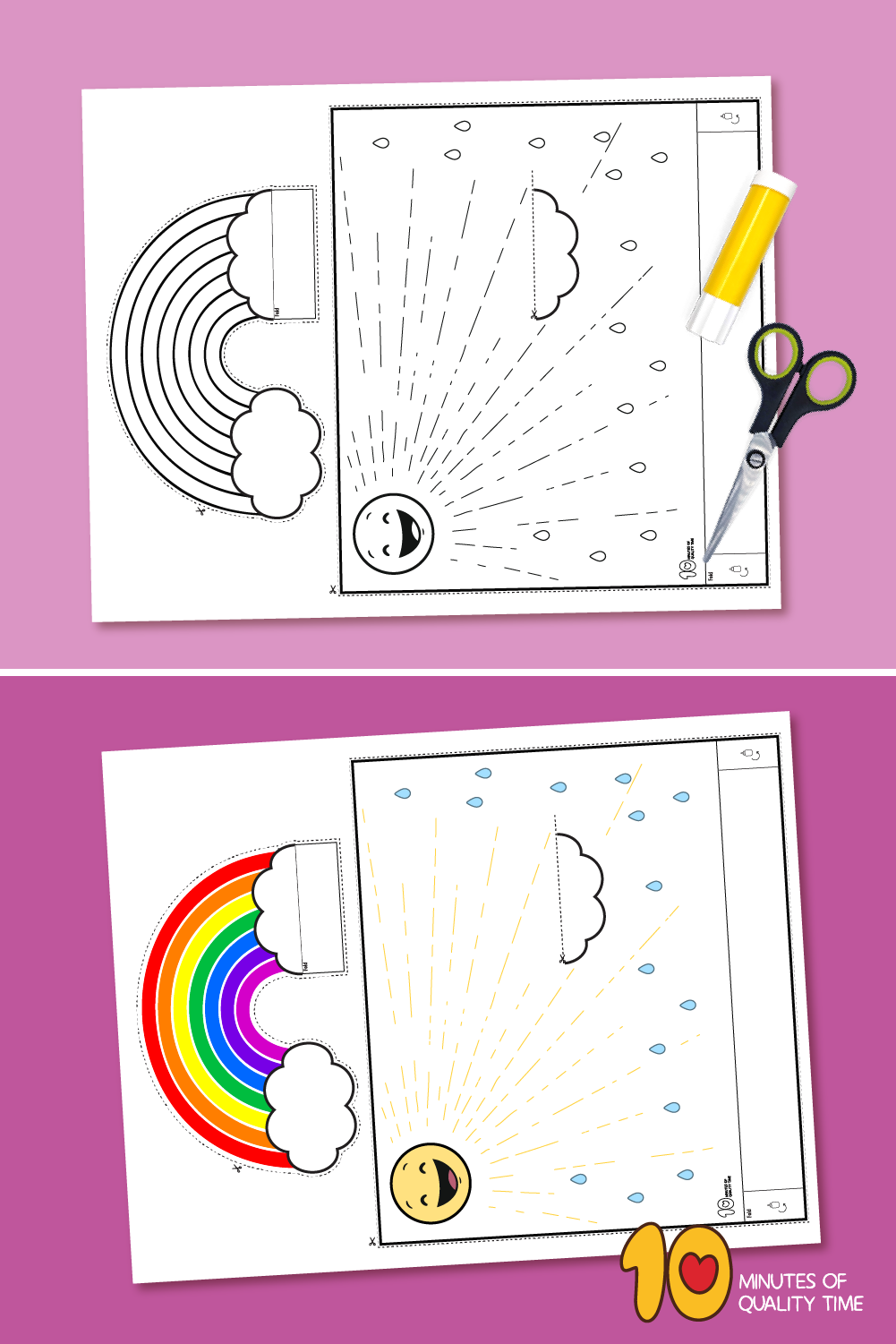 rainbow cloud paper craft