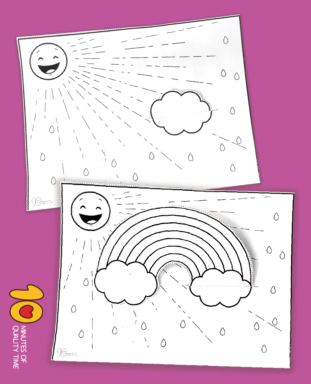 rainbow cloud craft template