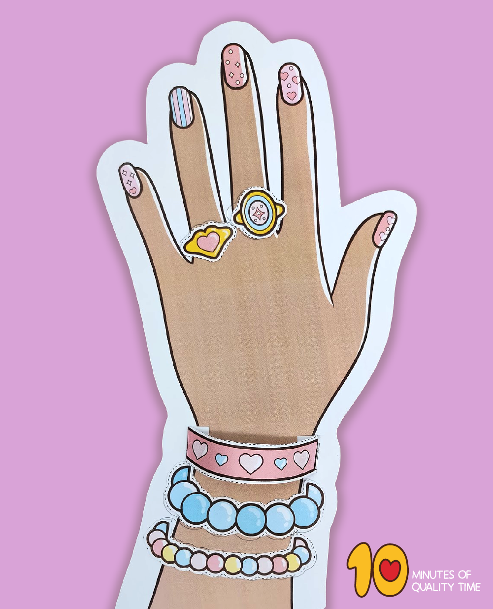 craft hand with nails printable