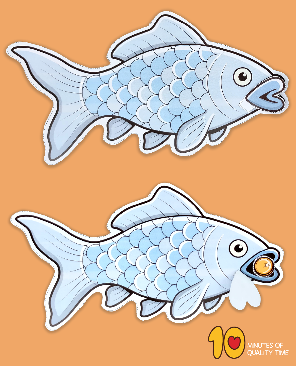 Fish with coin Bible craft printable