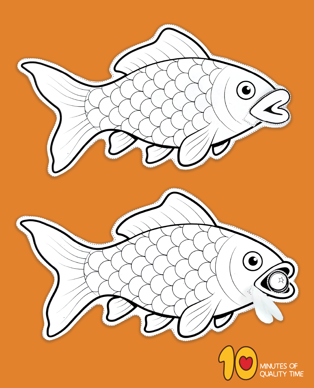 printable fish with coin in mouth craft ideas