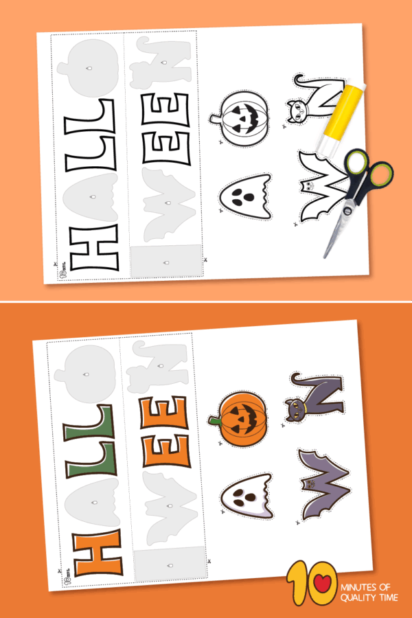 Printable Halloween Cut and Paste Activity – 10 Minutes of Quality Time