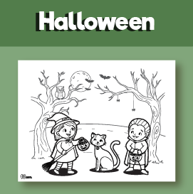 trick or treat coloring sheet printable