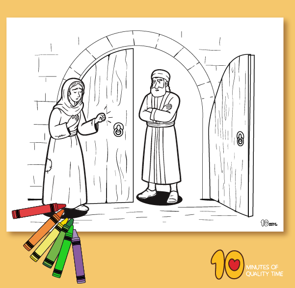 The Parable of the Persistent Widow Colouring