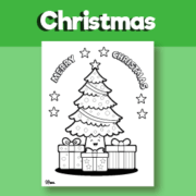 coloring Christmas tree drawing for kids