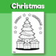 coloring Christmas tree drawing for kids