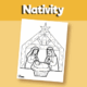 Nativity Jesus born colouring pages