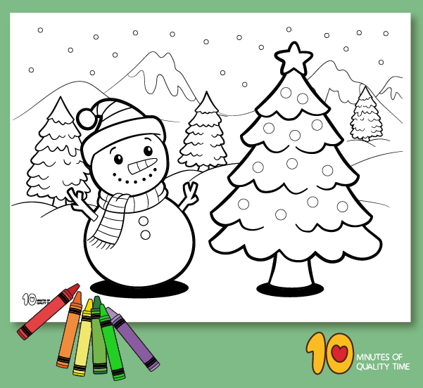 Snowman Christmas coloring sheets