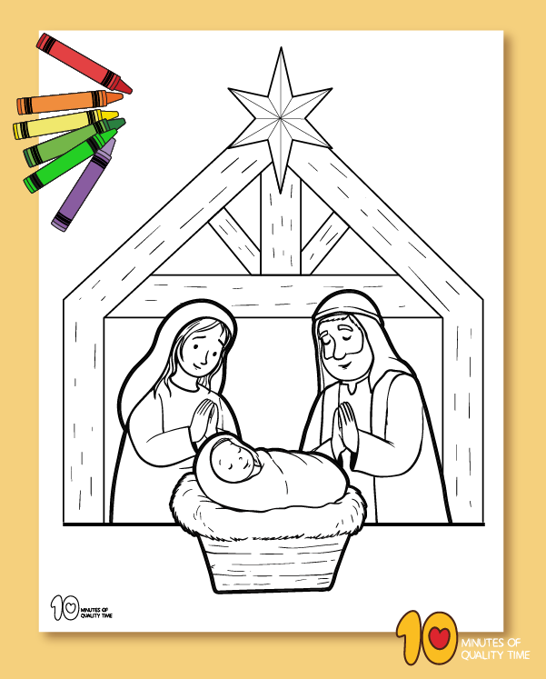 The Nativity Scene Coloring Page printable