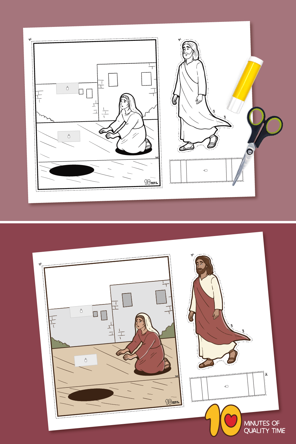 printable craft woman with the issue of blood