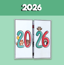 Paper greeting card for new year