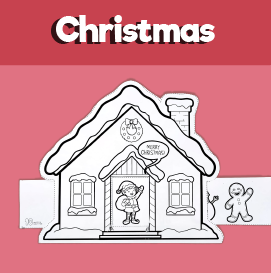 Christmas house craft with paper