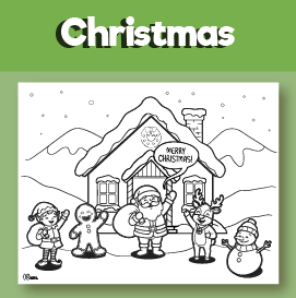 Holiday House Coloring Page