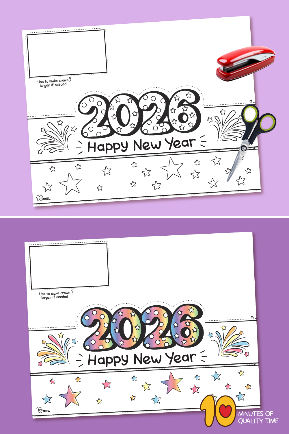 Happy new year headband craft