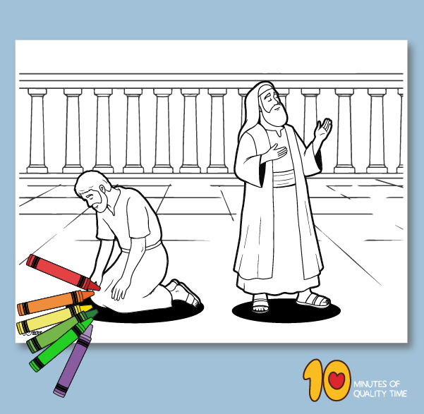 Pharisee and the Tax Collector colouring